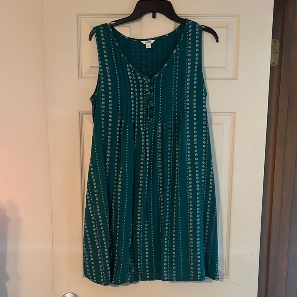 Chic Teal Sleeveless Dress